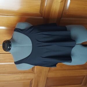 * SouqFone Black Flowy Tankini Swimsuit Top Adjustable Straps, Size XL, NEW